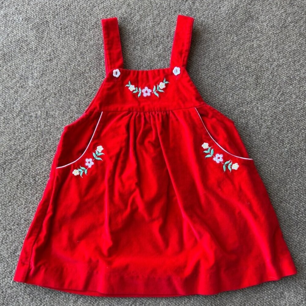 Vintage Baby Togs Floral Embroidered Shoulder Strap Dress Baby Girls Size 3T